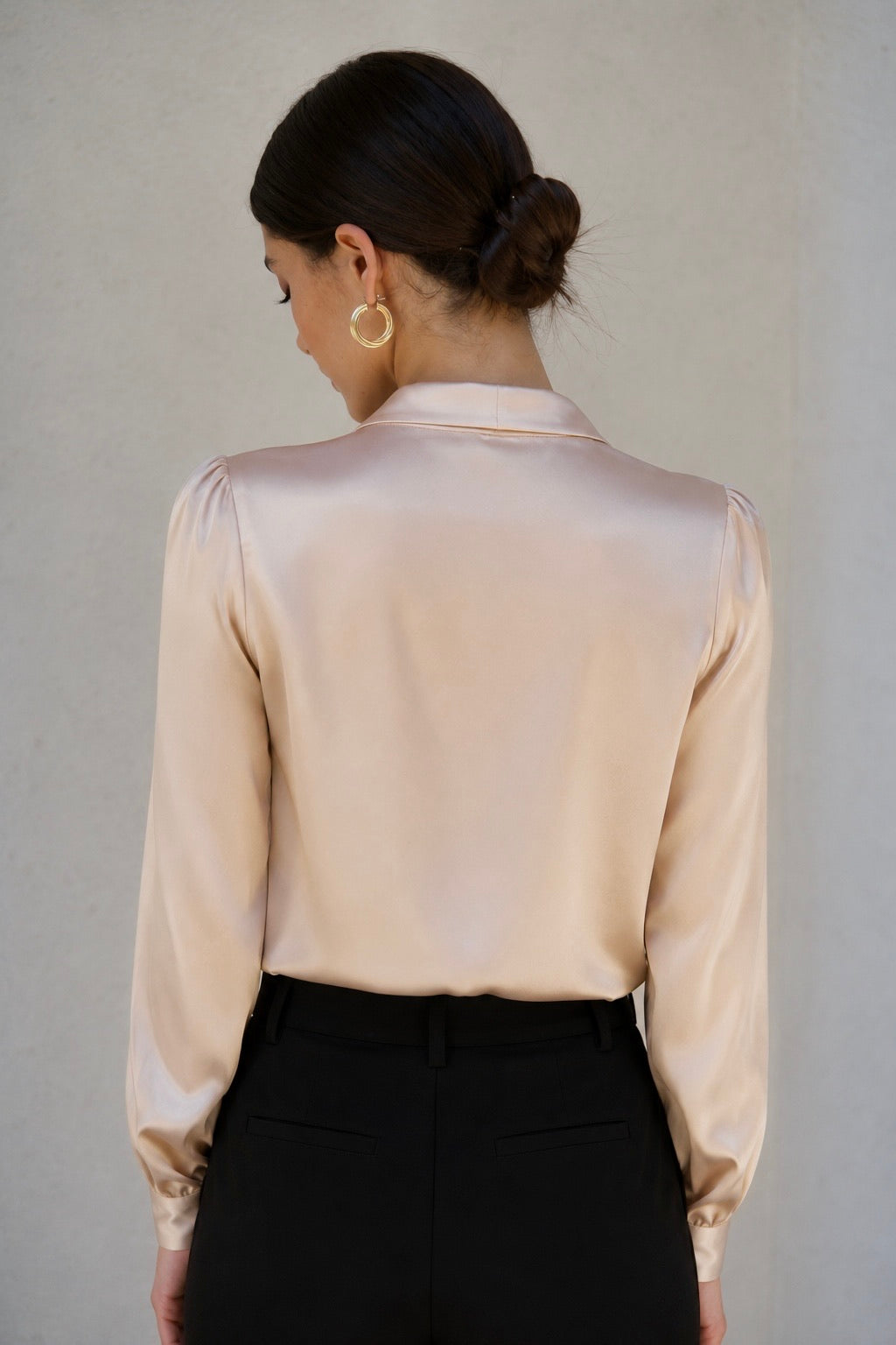 Lena Silk Bow Blouse