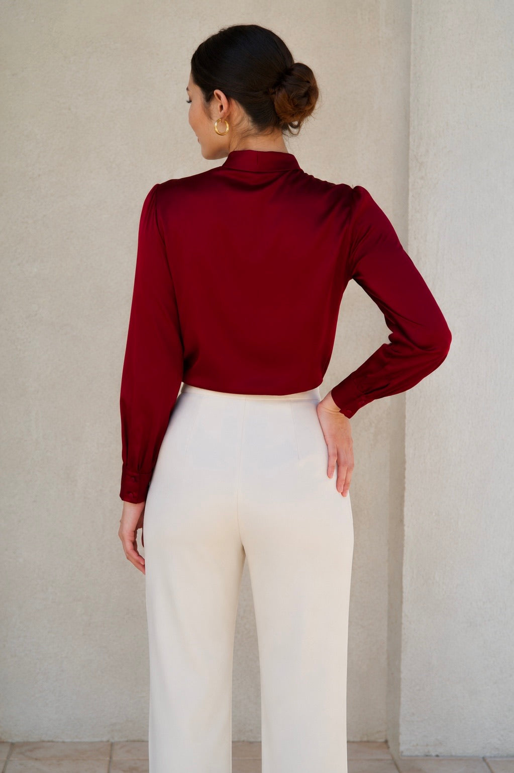 Lena Silk Bow Blouse