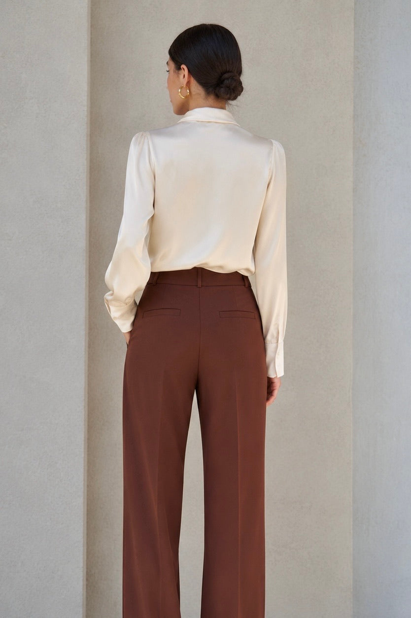 Lena Silk Bow Blouse