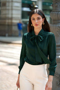 Lena Silk Bow Blouse