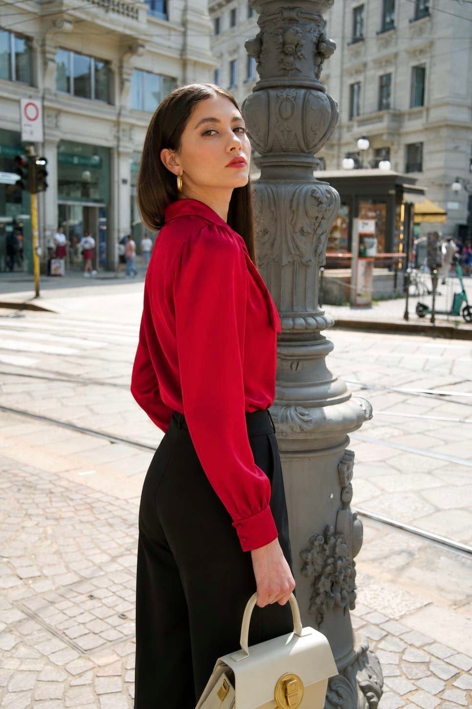 Lena Silk Bow Blouse