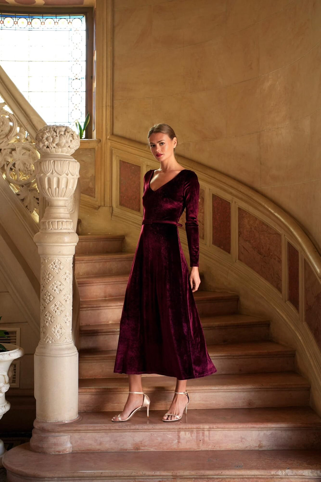 Azure Velvet Dress