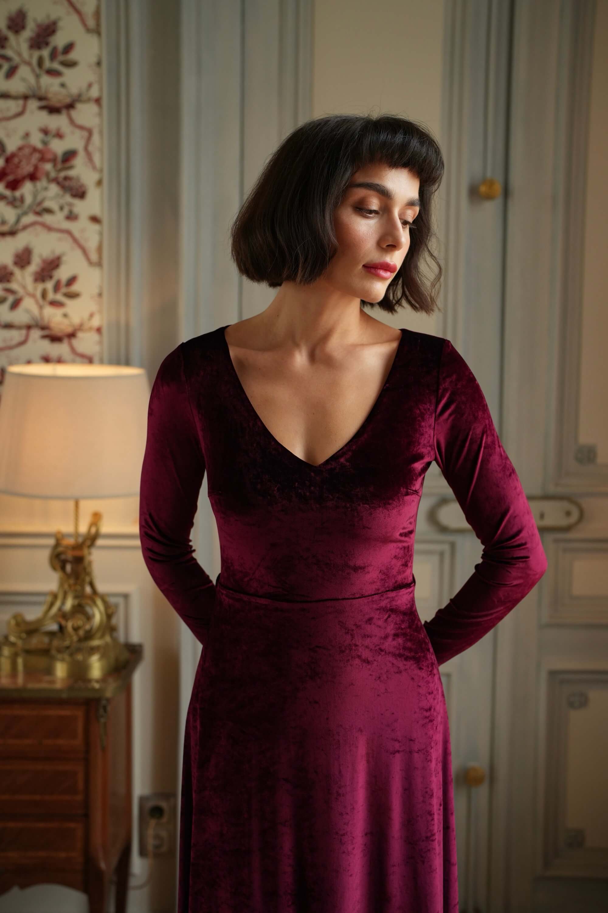 Azure Velvet Dress