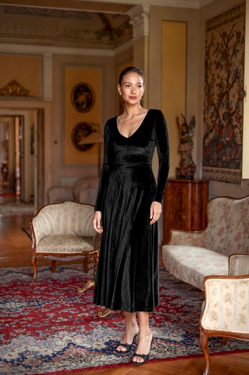 Azure Velvet Dress