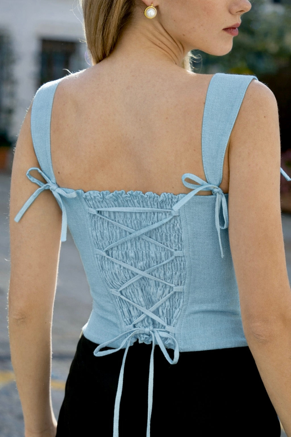 Jeanette Linen Corset Top