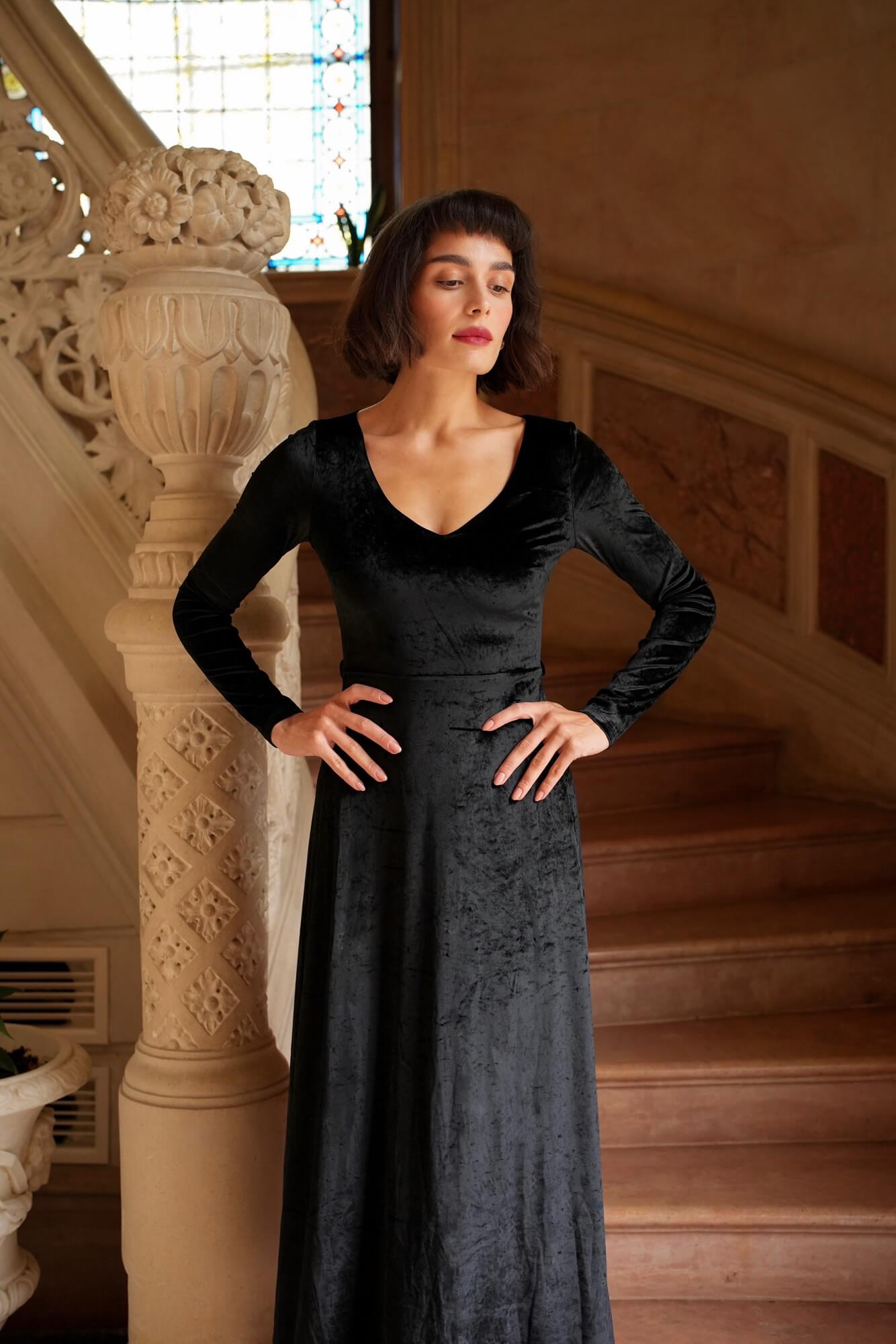Azure Velvet Dress