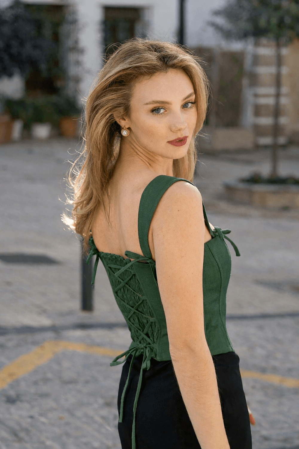 Jeanette Linen Corset Top