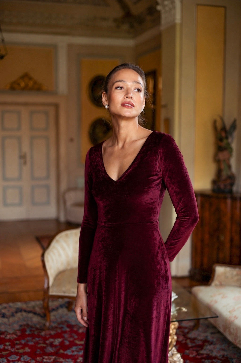 Azure Velvet Dress