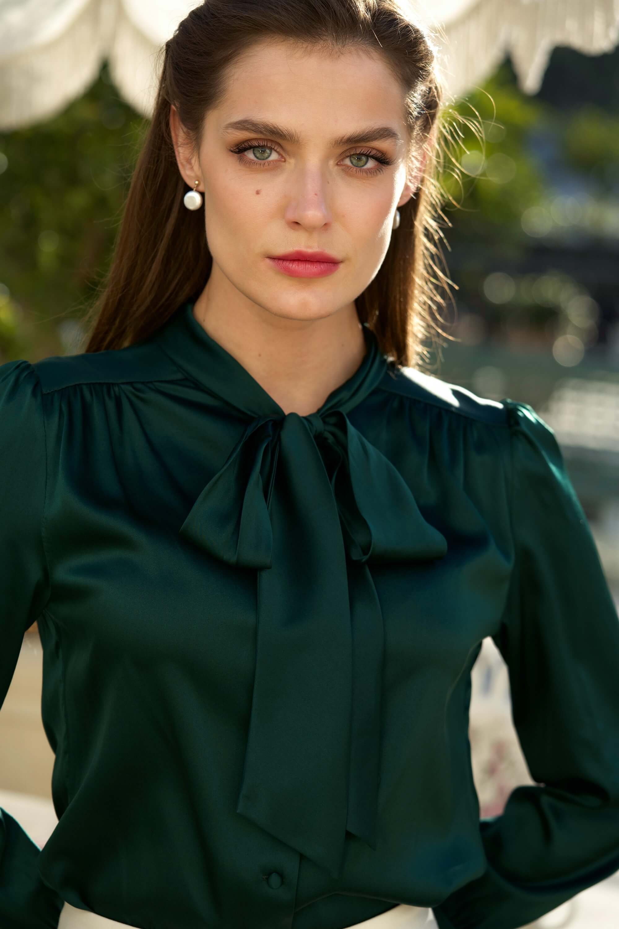 Lena Silk Bow Blouse